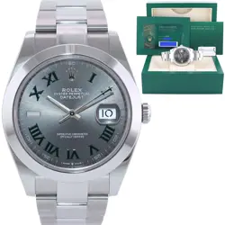 2023 NEW PAPERS ROLEX DATEJUST 41 STEEL 126300 WIMBLEDON OYSTER 41MM WATCH BOX