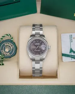 ROLEX 279160 LADIES DATEJUST 28MM DARK GREY DIAL
