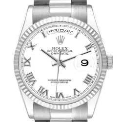 ROLEX PRESIDENT DAY-DATE WHITE GOLD MENS WATCH 118239