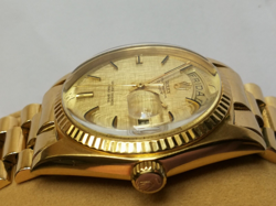 ROLEX 1803 DAY-DATE 36mm 18K YELLOW GOLD - LINEN DIAL -CONCEALED CLASP BRACELET