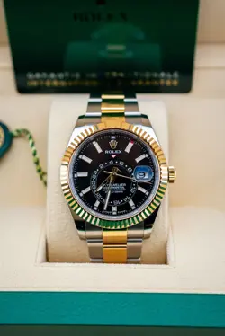 ROLEX SKY-DWELLER TWO TONE GOLD BLACK OYSTER 336933 BOX & PAPERS FULL SET 2024