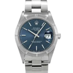 USED ROLEX OYSTER PERPETUAL DATE 15210 BLUE MEN'S WATCH #31124