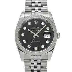 USED ROLEX DATEJUST 116234G BLACK CASE SIZE 36×36MM MEN'S WATCH #31124