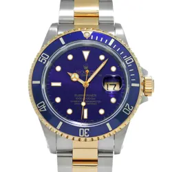 USED ROLEX SUBMARINER DATE 16613 BLUE CASE SIZE 40×40MM MEN'S WATCH #32534