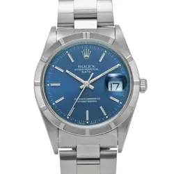 USED ROLEX OYSTER PERPETUAL DATE 15210 BLUE MEN'S WATCH #32124