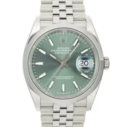 ROLEX DATEJUST 36 126200 MINT GREEN JUBILEE WARRANTY 2022 BOX/PAPER