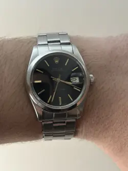 ROLEX OYSTERDATE PRECISION BLACK DIAL REF 6694 34MM