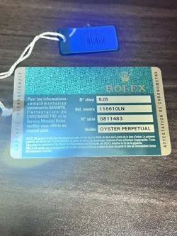 ROLEX GENUINE Submariner 116610LN Yr 2012 G Series  Warranty Card Green Tag