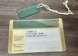 ROLEX GENUINE Submariner 116610LN Yr 2012 G Series  Warranty Card Green Tag