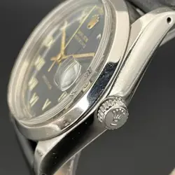 Rolex Precision Black 6426 Oyster Date Men's Watch Roman Dial Good Working Condi