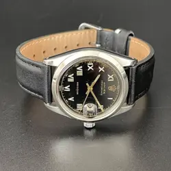 Rolex Precision Black 6426 Oyster Date Men's Watch Roman Dial Good Working Condi