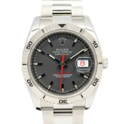ROLEX DATEJUST TURNOGRAPH 116264 BLACK SS WG AUTOMATIC MEN'S