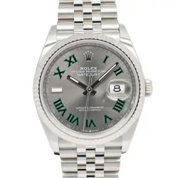 ROLEX DATEJUST 36 126234 SLATE ROMAN SS WG JUBILEE AUTOMATIC MENS