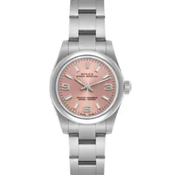 ROLEX OYSTER PERPETUAL PINK DIAL STEEL LADIES WATCH 176200