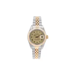 ROLEX DATEJUST 69173 26MM CHAMPAGNE ROMAN NUMERAL DIAL FLUTED BEZEL JUBILEE BAND