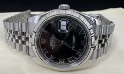 ROLEX DATEJUST 116234 SILVER JUBILEE BRACELET WITH SILVER BEZEL ENGRAVED