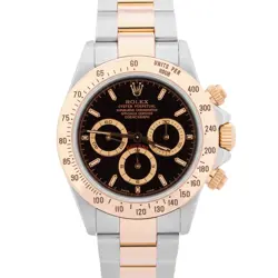 UNPOLISHED PAPERS ROLEX DAYTONA COSMOGRAPH BLACK 18K GOLD STEEL WATCH 16523 BOX