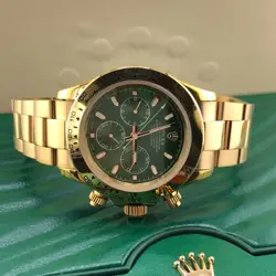 Automatic Watch ♔Rolex♔ 40mm In 18K Yellow Gold Steel Green Dial