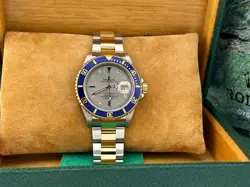 ROLEX SUBMARINER 16613 SILVER SERTI DIAL 18K YELLOW GOLD STAINLESS STEEL 40MM