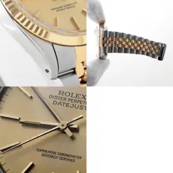 ROLEX Datejust 16013 Champagne Gold bar 91 Number second hand mens