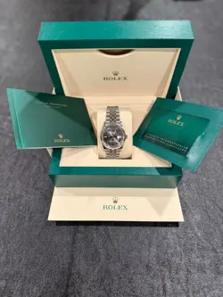ROLEX DATEJUST 36MM STEEL & WHITE GOLD SLATE ROMAN DIAL JUBILEE BRACELET