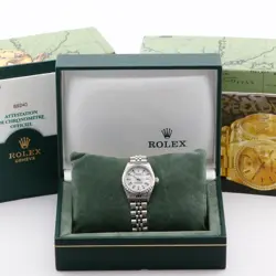 Rolex Datejust 26 69240 White Roman Dial Year: 1998 Excellent With Original Box