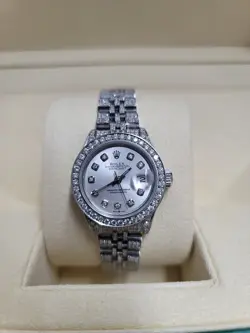 ROLEX OYSTER PERPETUAL SILVER WOMEN'S WATCH