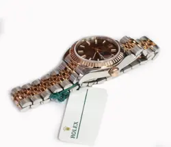 Ladies Rolex 28mm Chocolate Dial Two Tone 18k Everose Gold 279171 with 2018 Card