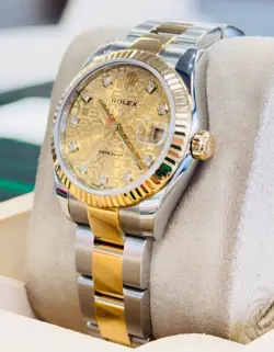 Rolex Datejust 31  178243 Factory Champagne Diamond Jubilee dial Oyster Band P