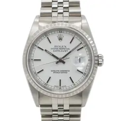 USED ROLEX DATEJUST 16220 WHITE MEN'S WATCH #101131