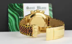 ROLEX Gold DAYTONA MOP Dial Custom Cognac Bezel Safari Strap 116518 SANT BLANC