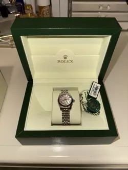 Rolex Datejust Silver Oyster Pink Mother Of Pearl Watch