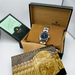 ROLEX AIR-KING 14000M STEEL 34MM BLUE DIAL FULL SET