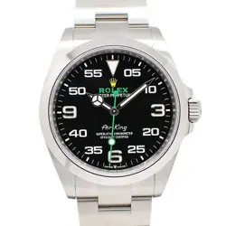 USED ROLEX AIR KING 126900 BLACK MEN'S WATCH #10111