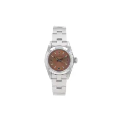 ROLEX OYSTER PERPETUAL 67180 26MM SALMON INDEX DIAL SMOOTH BEZEL JUBILEE BAND