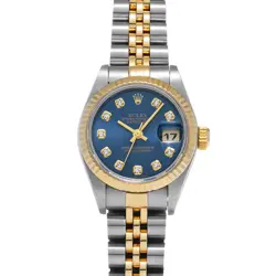 ROLEX 69173G DATEJUST BLUE/DIAMOND WOMEN WRISTWATCH WITH BOX & PAPER