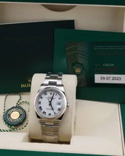 ROLEX DATEJUST 126234 SILVER OYSTER BRACELET WITH SILVER BEZEL