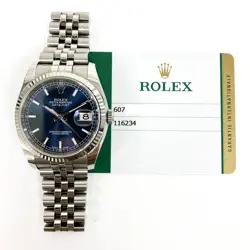 2019 ROLEX DATEJUST 36 116234, STEEL & WHITE GOLD, BLUE DIAL, BOX & PAPERS