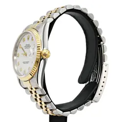 ROLEX DATEJUST 16233G 10PD WHITE T SS/YG AUTOMATIC 36mm 179931