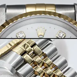 ROLEX DATEJUST 16233G 10PD WHITE T SS/YG AUTOMATIC 36mm 179931