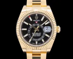 ROLEX SKY DWELLER 18K YELLOW GOLD / BLACK DIAL