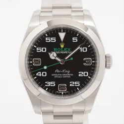 ROLEX AIR-KING 116900 SS AT BLACK DIAL 2 EXTRA LINKS