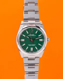UNWORN ROLEX OYSTER PERPETUAL 41MM 124300-0005 GREEN DIAL 2024