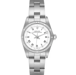 ROLEX OYSTER PERPETUAL WHITE DIAL STEEL LADIES WATCH 76030