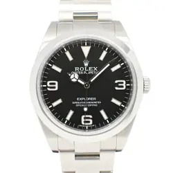 USED ROLEX EXPLORER I 214270 BLACK MEN'S WATCH #103141