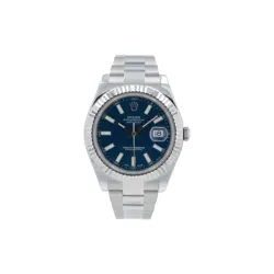 ROLEX DATEJUST 126334 41MM BLUE LUMINOUS INDEX DIAL FLUTED BEZEL & OYSTER BAND