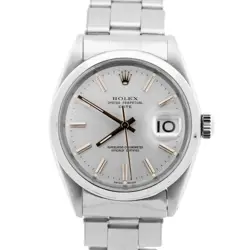 1966 ROLEX OYSTER PERPETUAL DATE SILVER 34MM STAINLESS STEEL OYSTER WATCH 1500