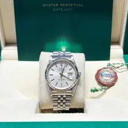 ROLEX 16234 DATEJUST 36MM STEEL WHITE GOLD SILVER INDEX DIAL JUBILEE-1996