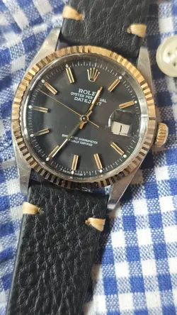 VINTAGE ROLEX DATEJUST 16013 BLACK DIAL MEN'S AUTOMATIC WATCH 1987