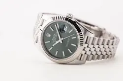 ROLEX DATEJUST 41 126334 MINT GREEN FLUTED JUBILEE WATCH